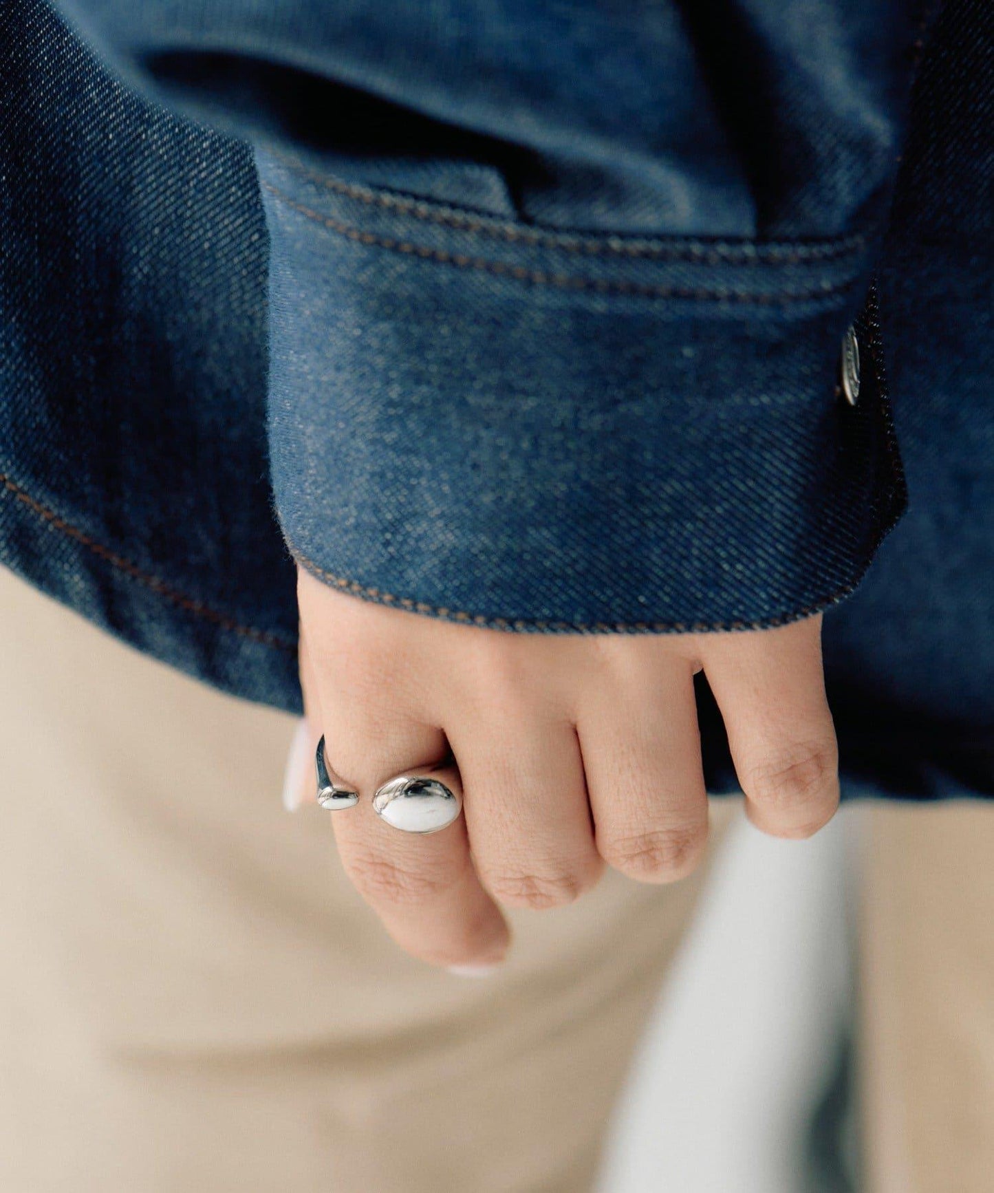 線上限定 防過敏不鏽鋼 不對稱戒指