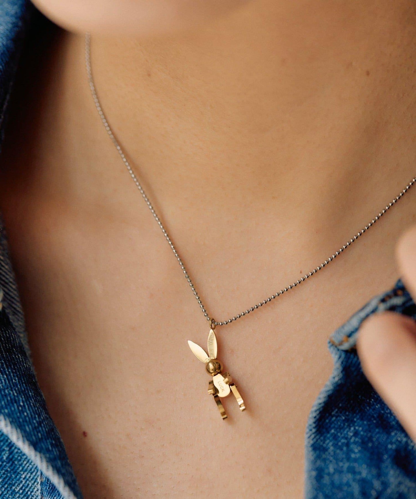 《&一部店舗限定/金屬アレルギー対応/ステンレス》 兔子吊墜項鍊