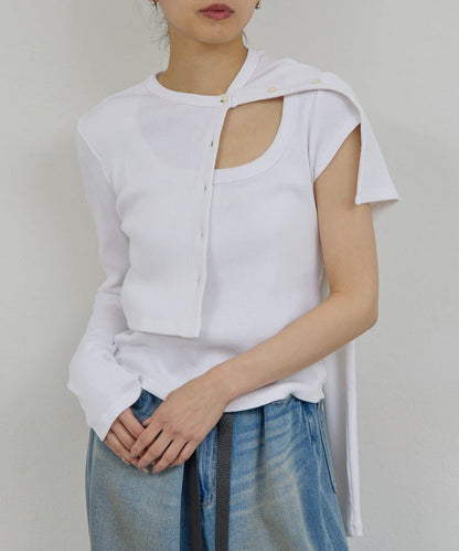 PEAS 棉真絲針織開衫