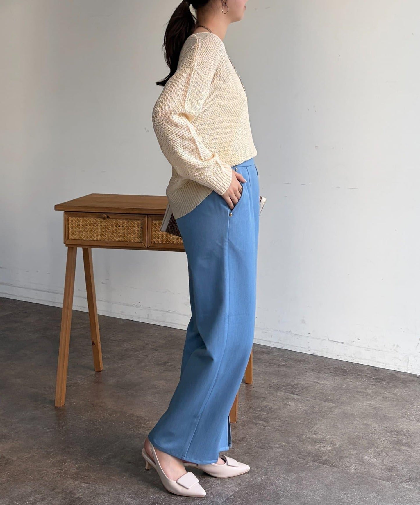 中心開叉 褲子