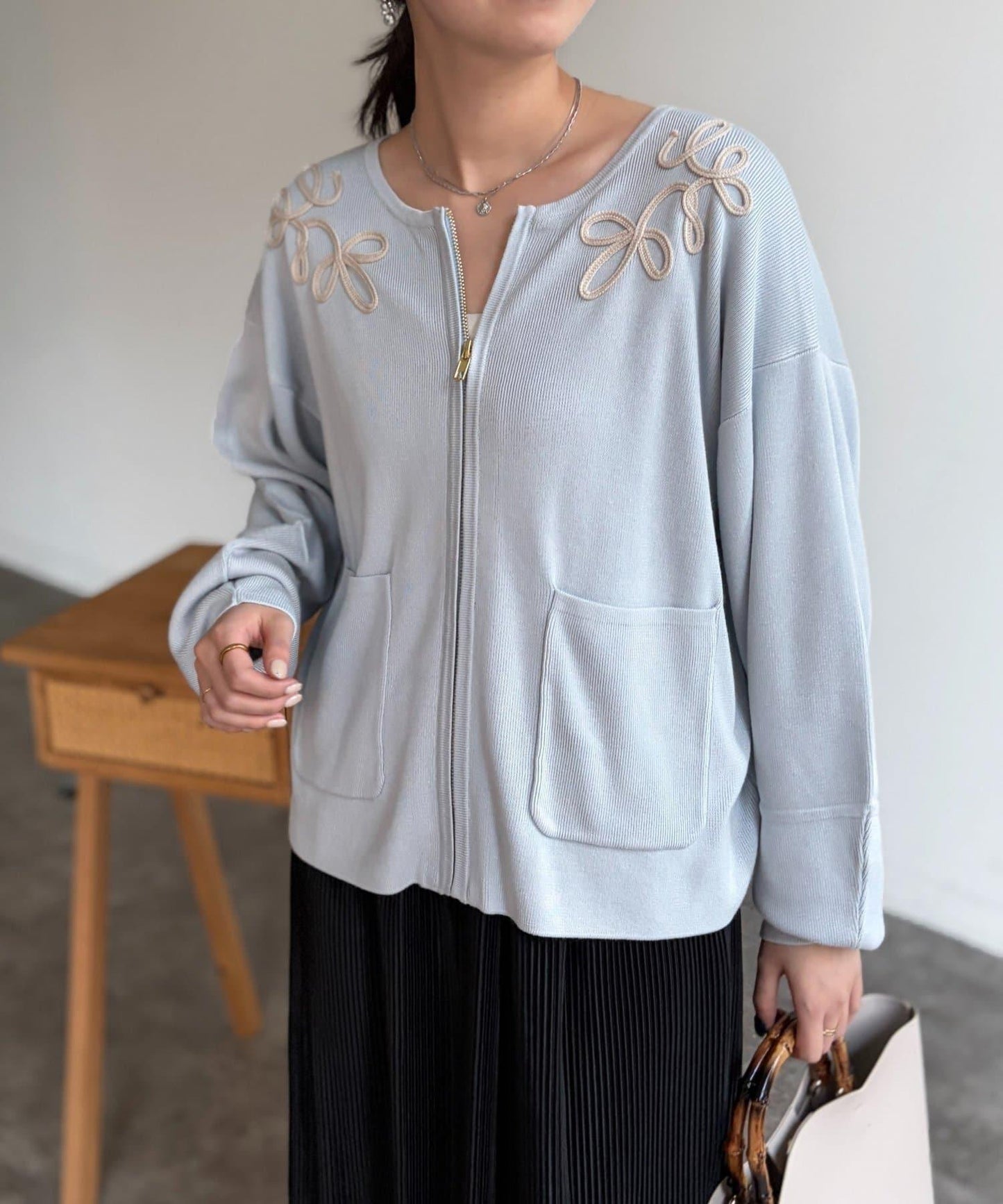 刺繡設計 針織 夾克