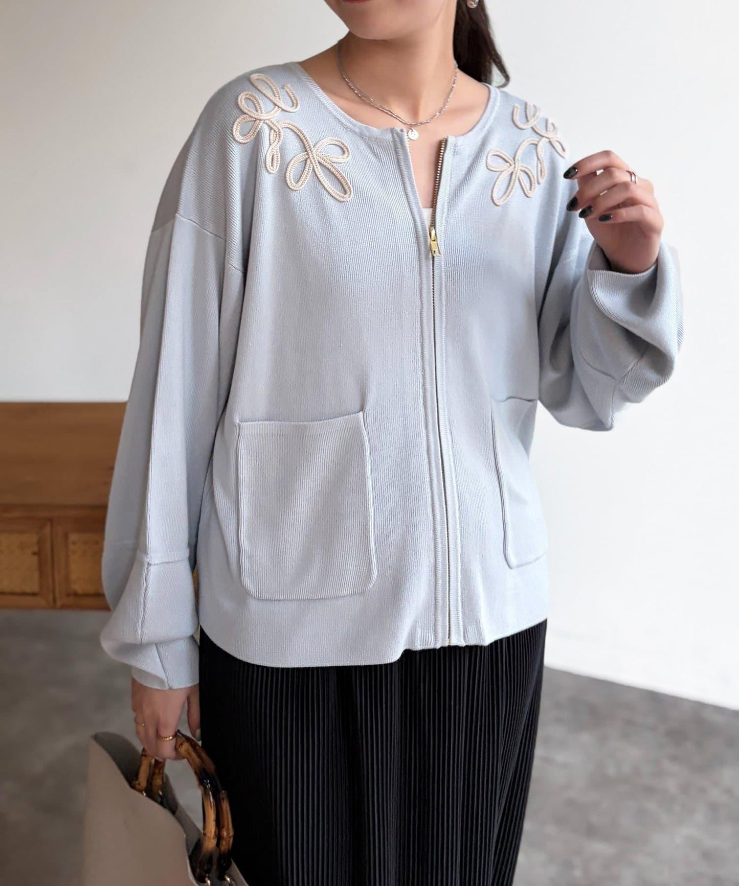 刺繡設計 針織 夾克