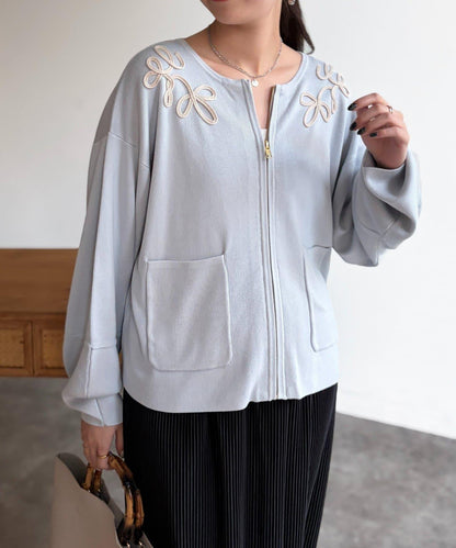 刺繡設計 針織 夾克