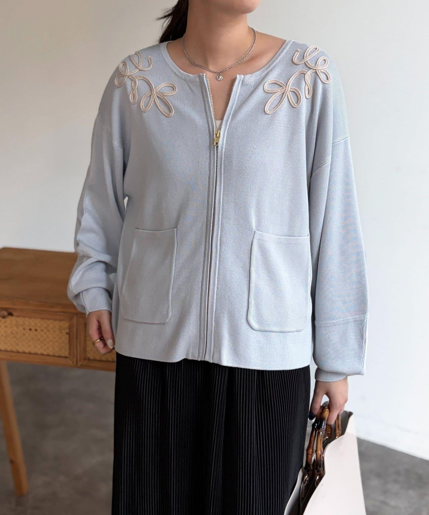 刺繡設計 針織 夾克