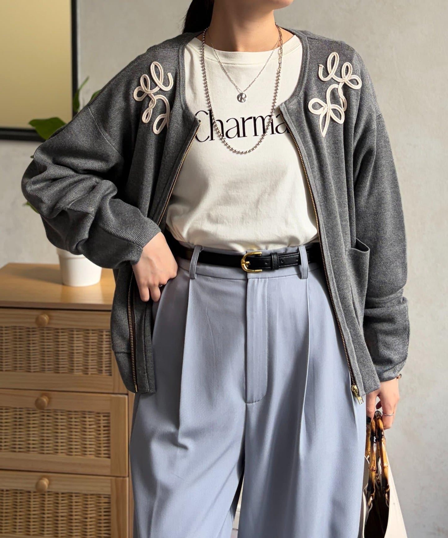 刺繡設計 針織 夾克