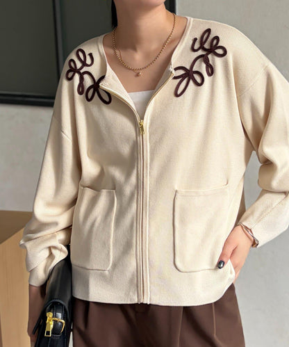 刺繡設計 針織 夾克