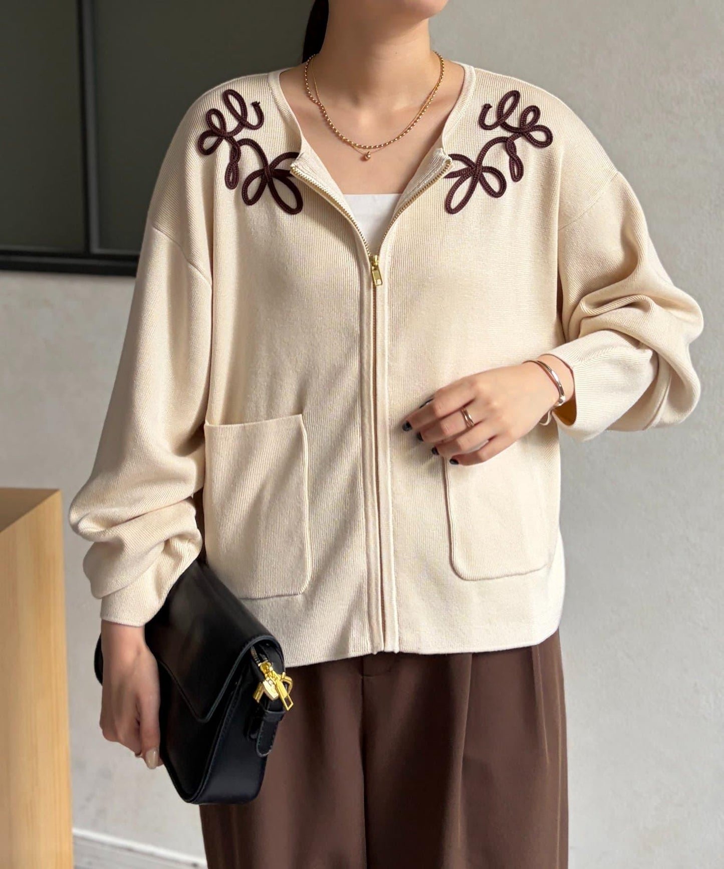 刺繡設計 針織 夾克