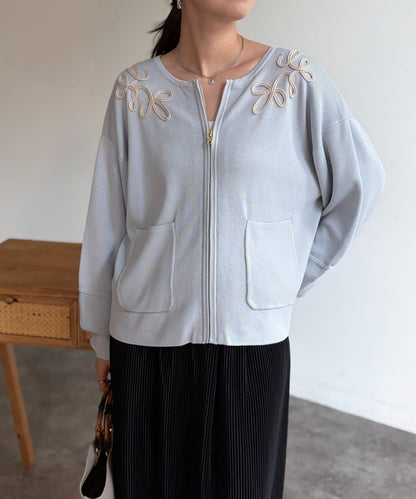 刺繡設計 針織 夾克