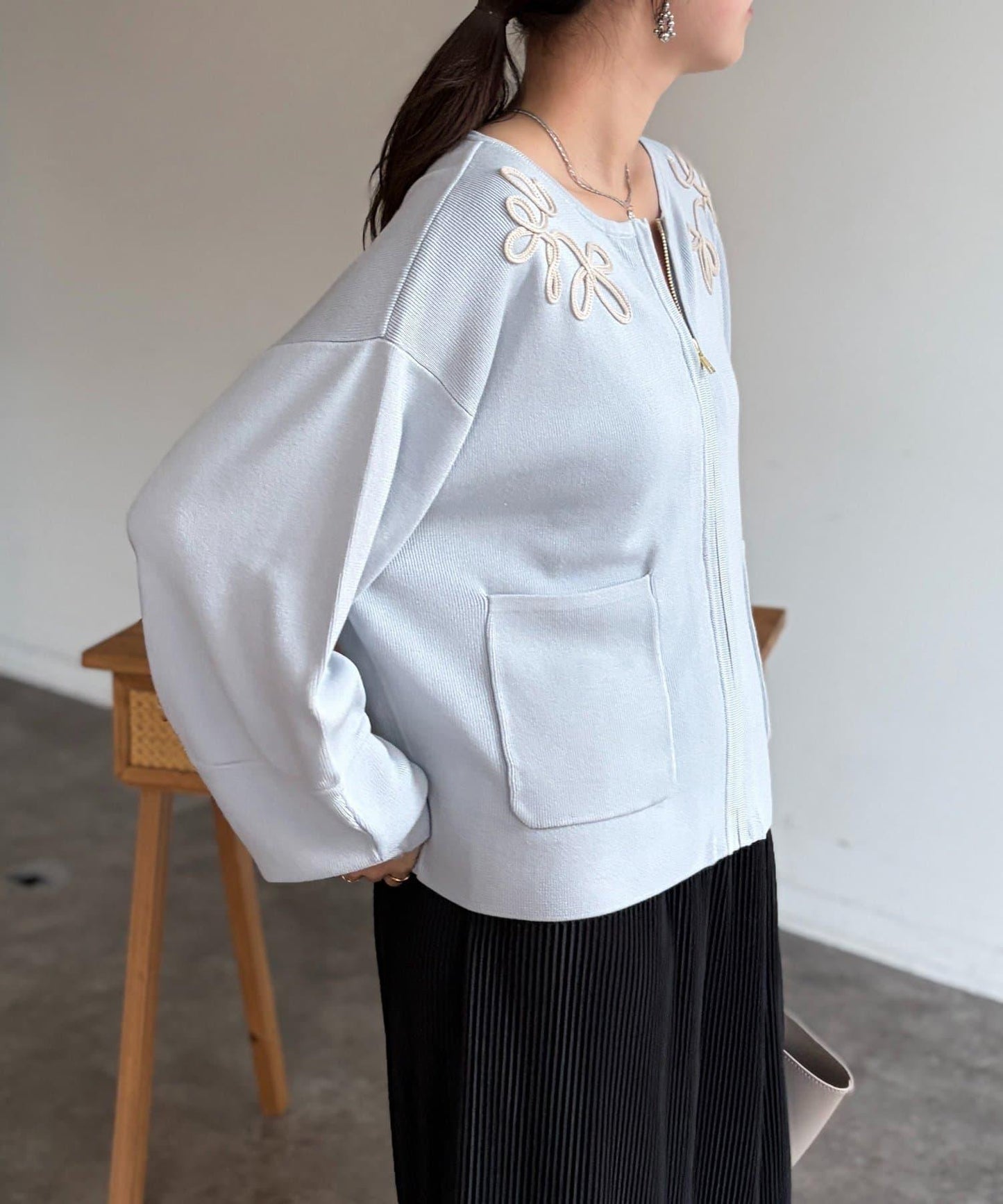 刺繡設計 針織 夾克