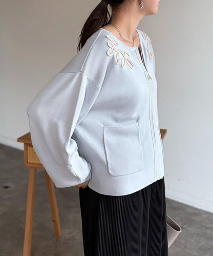 刺繡設計 針織 夾克