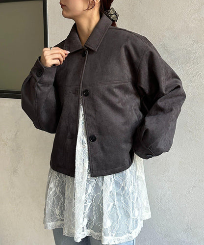F 絨面短款夾克