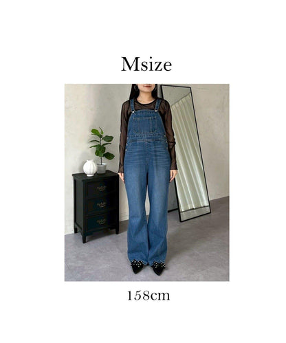 半喇牛仔連體褲