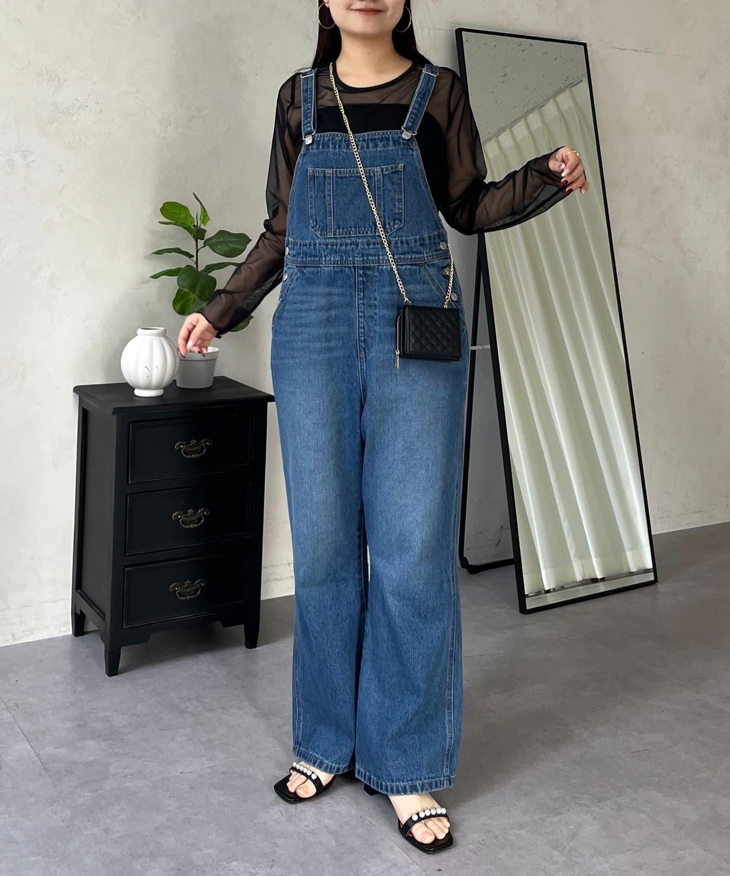 半喇牛仔連體褲