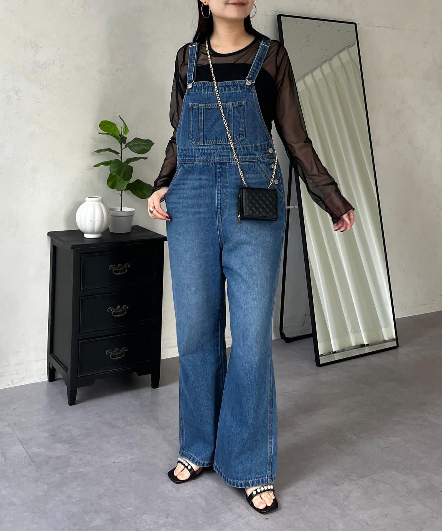 半喇牛仔連體褲