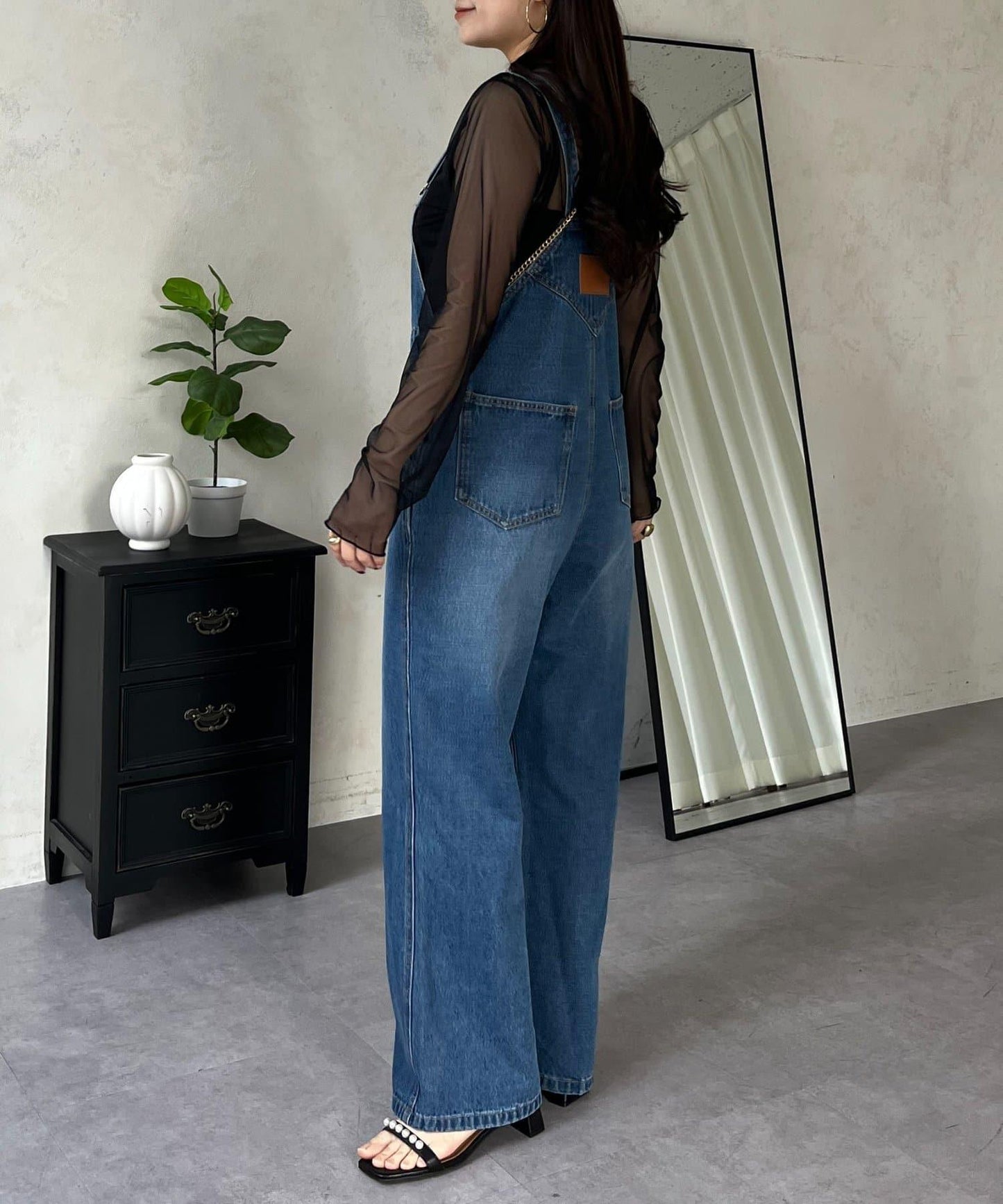 半喇牛仔連體褲