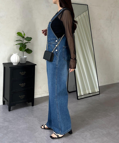 半喇牛仔連體褲