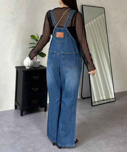 半喇牛仔連體褲