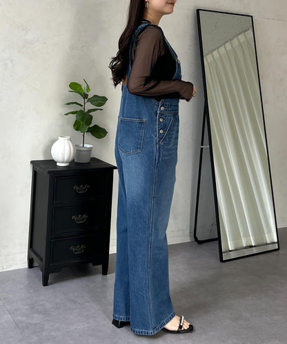 半喇牛仔連體褲