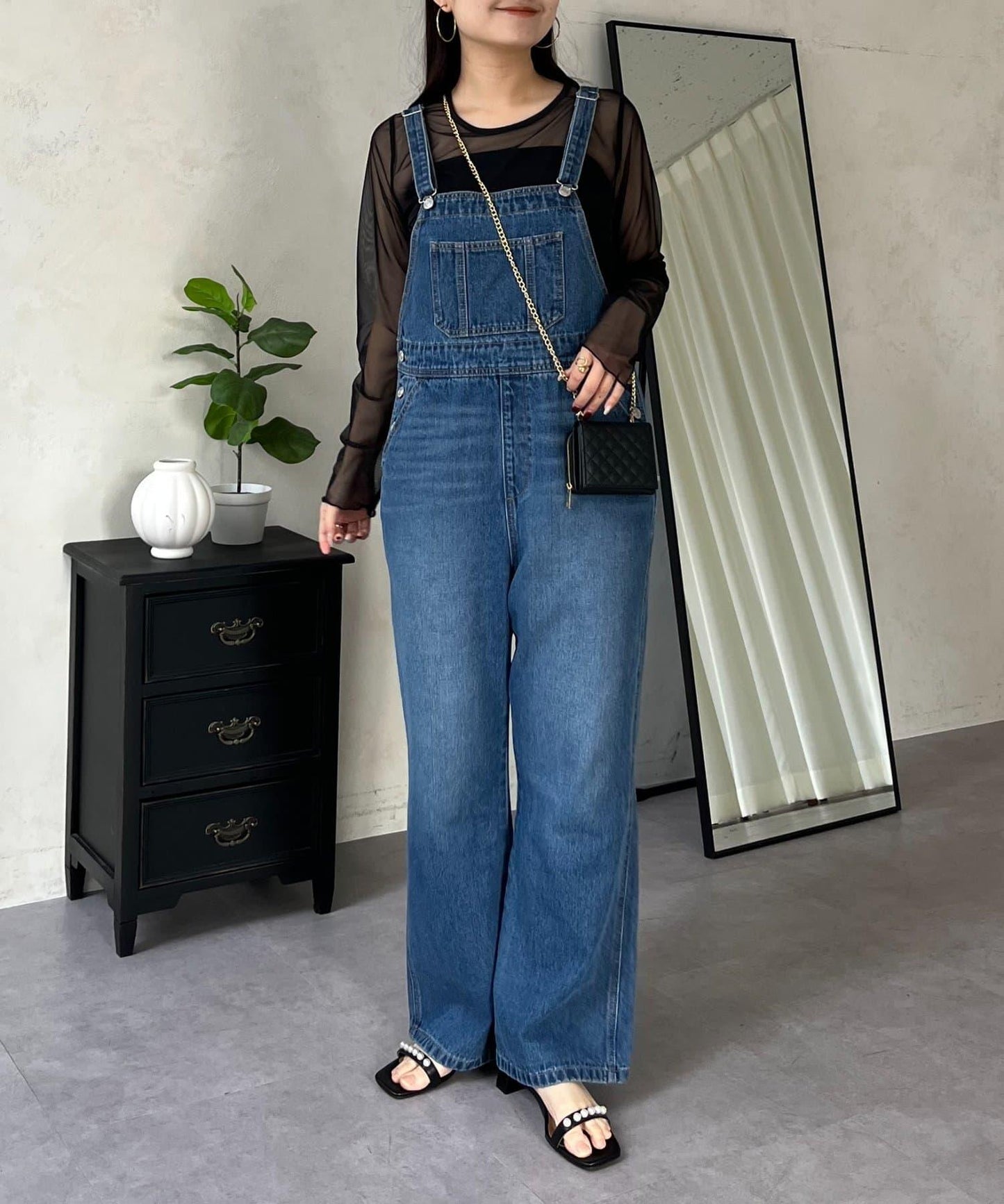 半喇牛仔連體褲