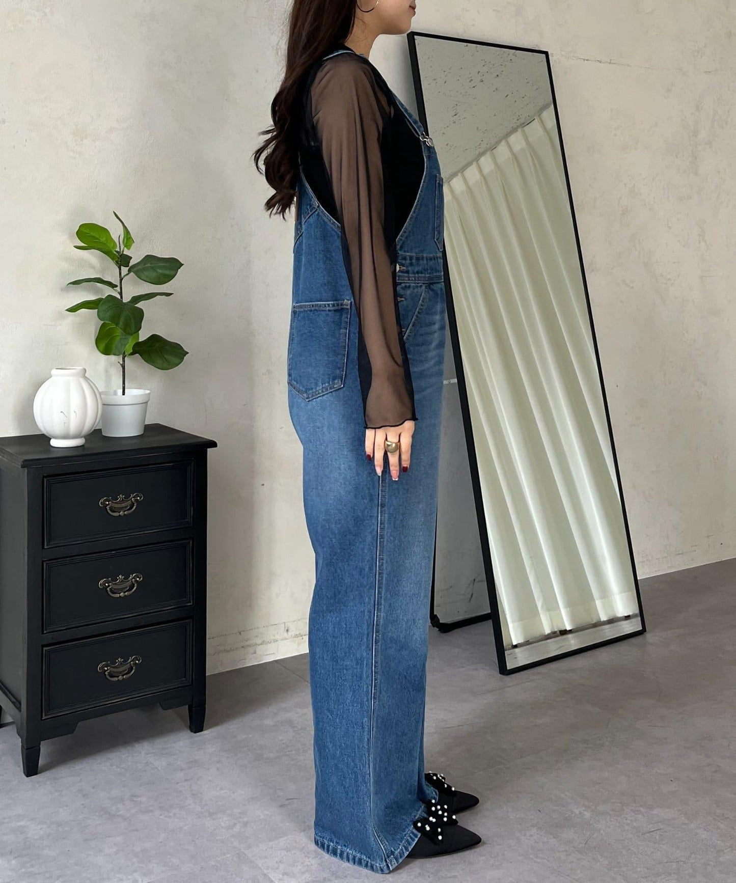 半喇牛仔連體褲