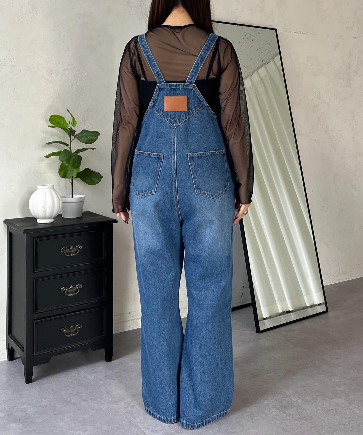 半喇牛仔連體褲