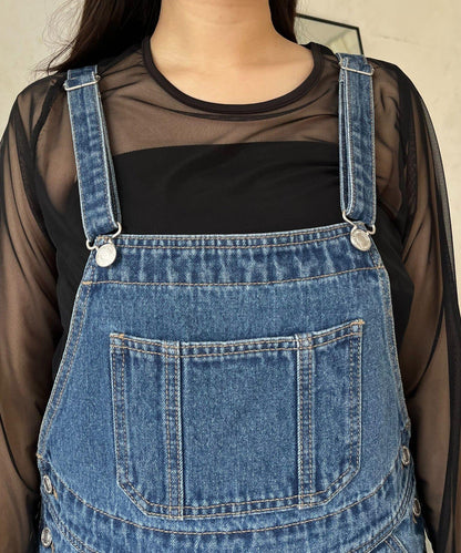 半喇牛仔連體褲