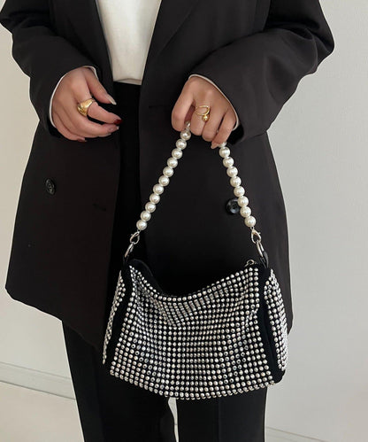 2way珍珠手柄鑲鑽單肩包