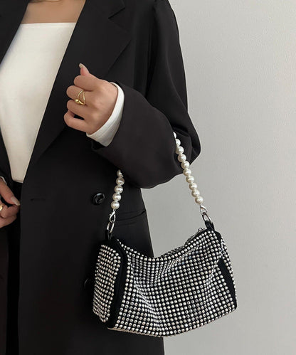 2way珍珠手柄鑲鑽單肩包