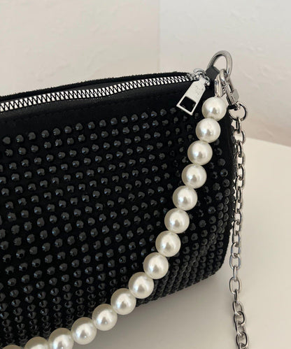 2way珍珠手柄鑲鑽單肩包