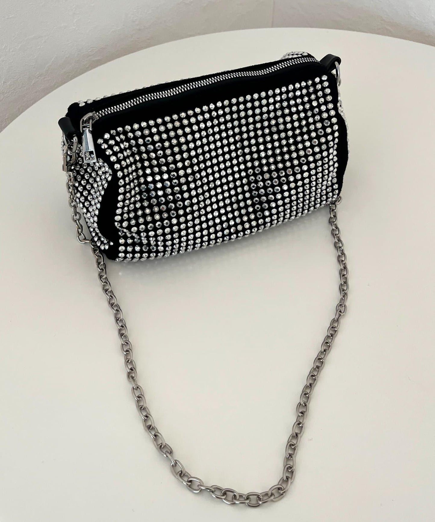 2way珍珠手柄鑲鑽單肩包