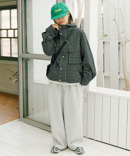 格紋連帽外套
