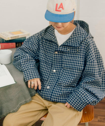 格紋連帽外套