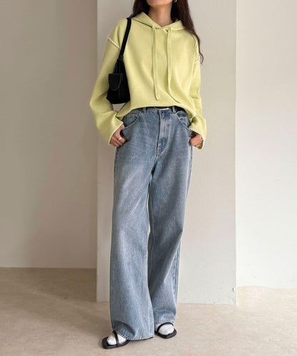 連帽配色縫線 針織套頭衫