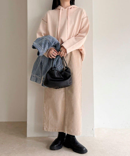 連帽配色縫線 針織套頭衫