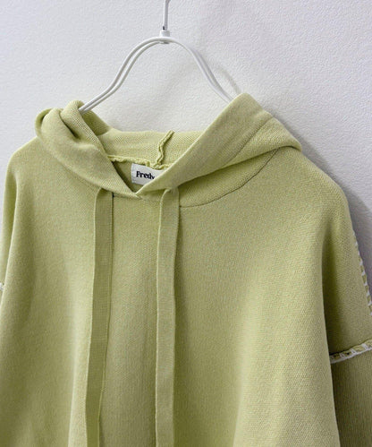 連帽配色縫線 針織套頭衫