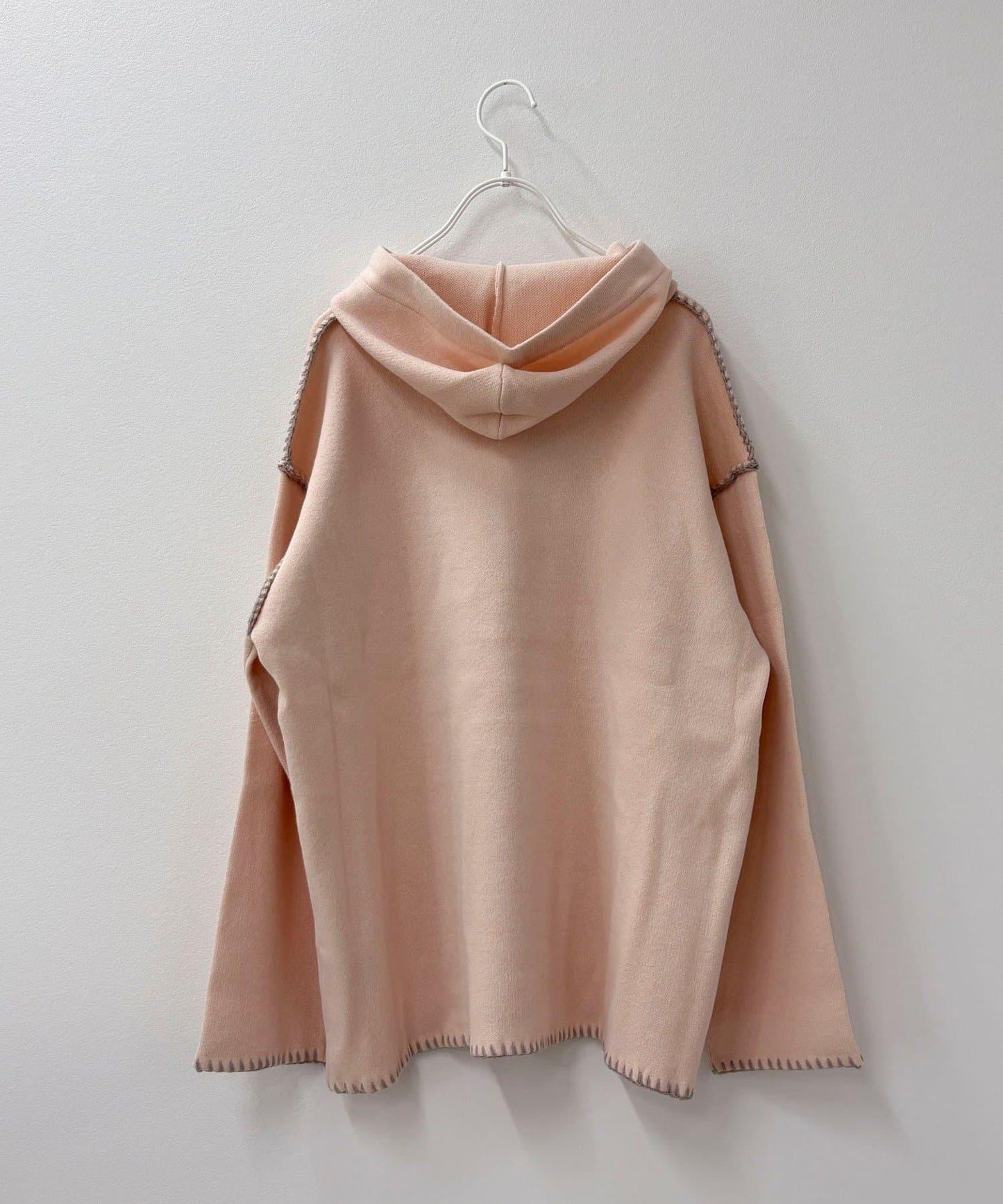 連帽配色縫線 針織套頭衫