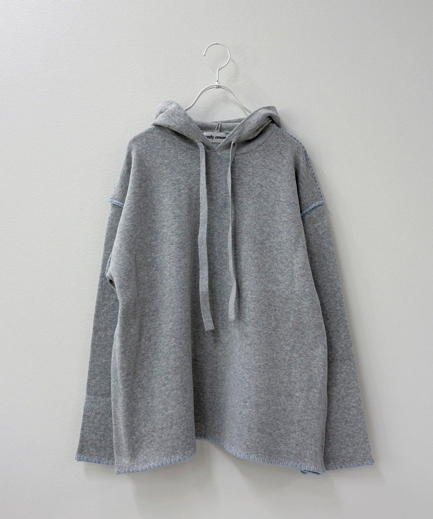 連帽配色縫線 針織套頭衫