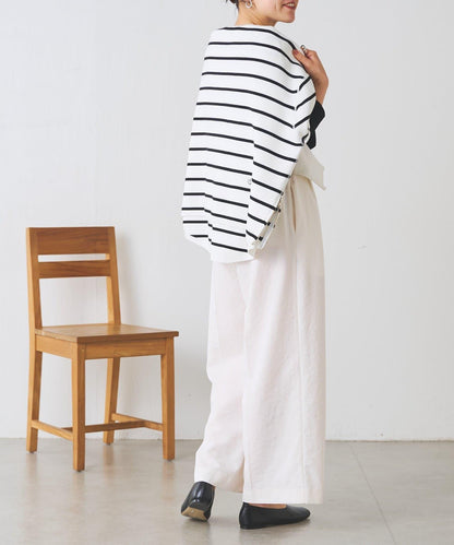 不對稱腰帶設計長褲