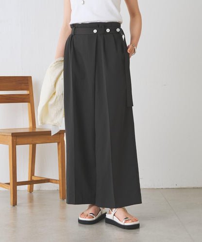不對稱腰帶設計長褲