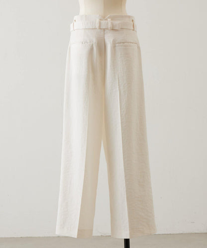 不對稱腰帶設計長褲