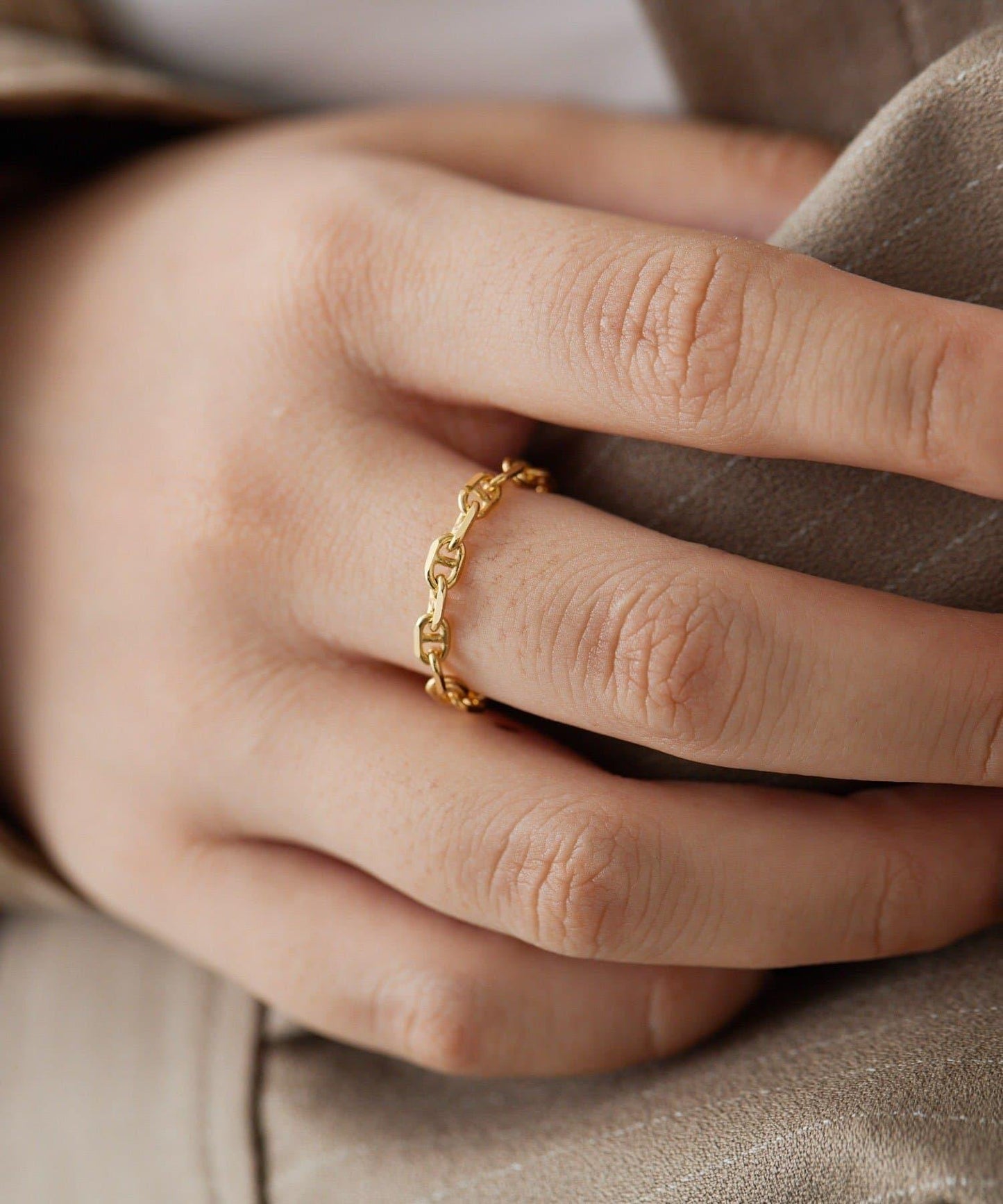 《スターリングシルバー使用》 錨鏈設計 戒指