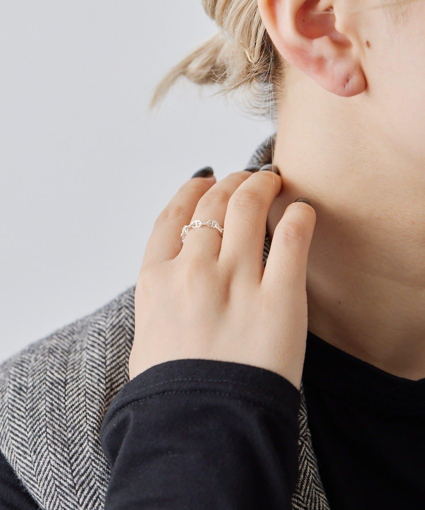 《スターリングシルバー使用》 錨鏈設計 戒指