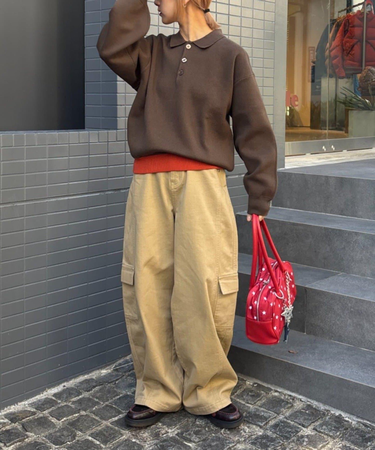 UNISEX 星星吊飾 混合圖案 波士頓包