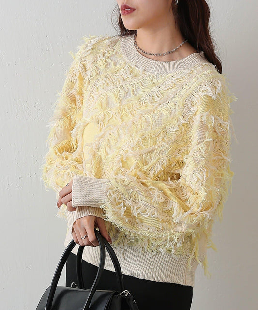 波浪流蘇設計 針織套頭衫