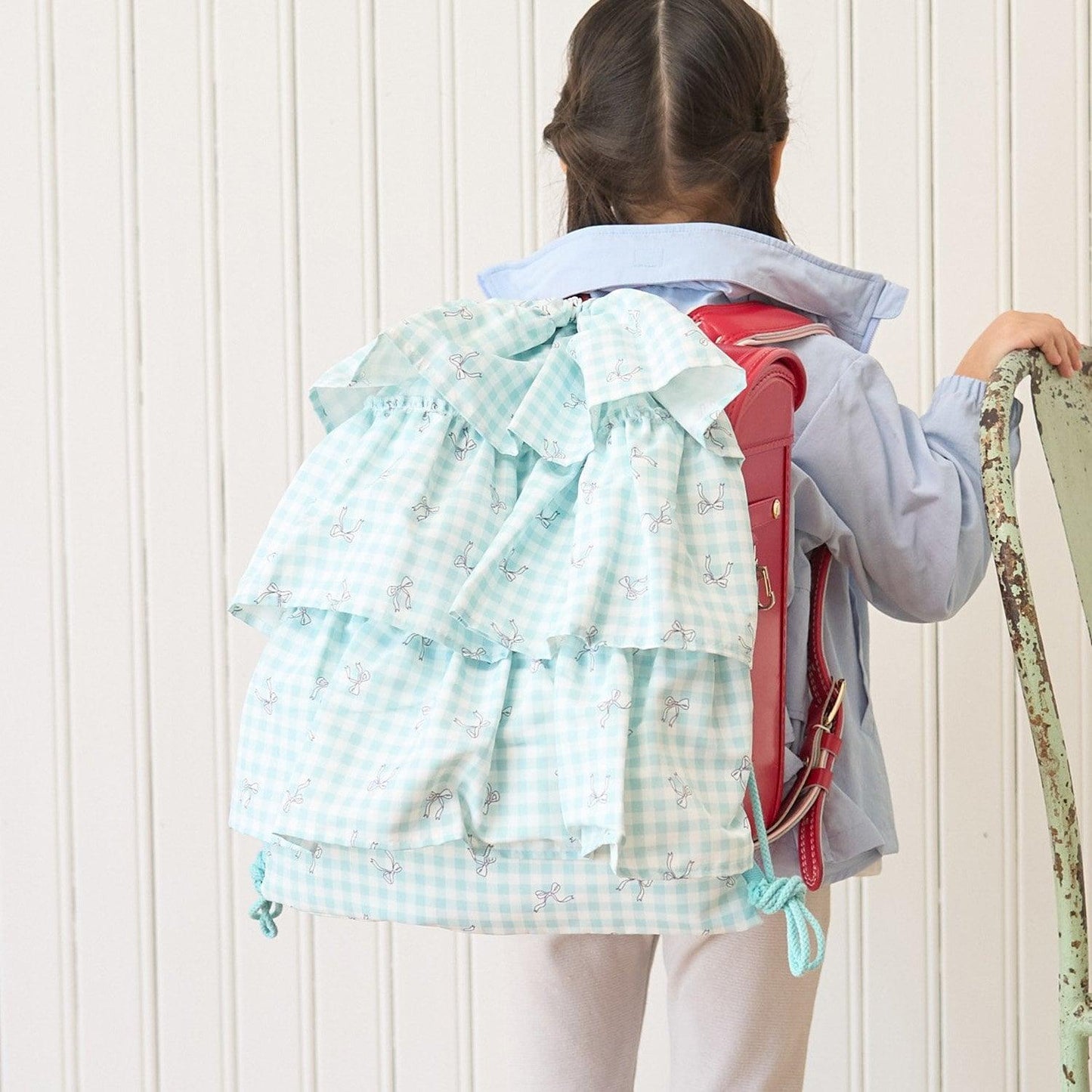 防潑水防汙耐用防UV 褶邊 學校用 抽繩包