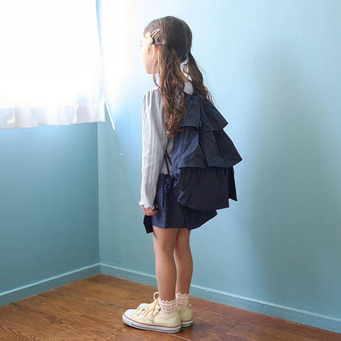 防潑水防汙耐用防UV 褶邊 學校用 抽繩包