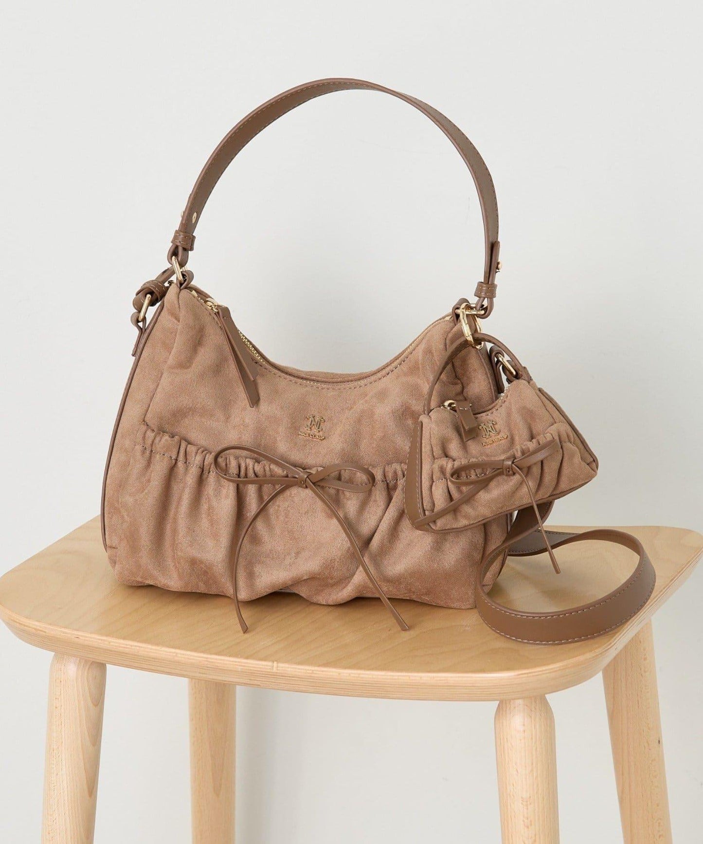 帶迷你包掛件 抽繩蝴蝶結 包袋