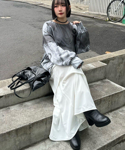 Mavie..7 打褶設計 長款半身裙