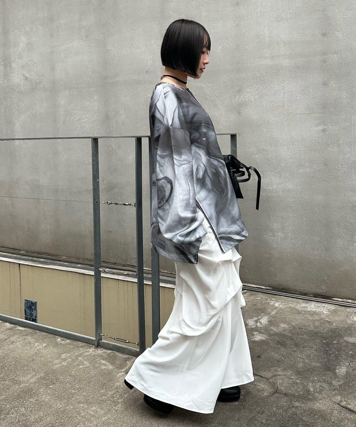 Mavie..7 打褶設計 長款半身裙