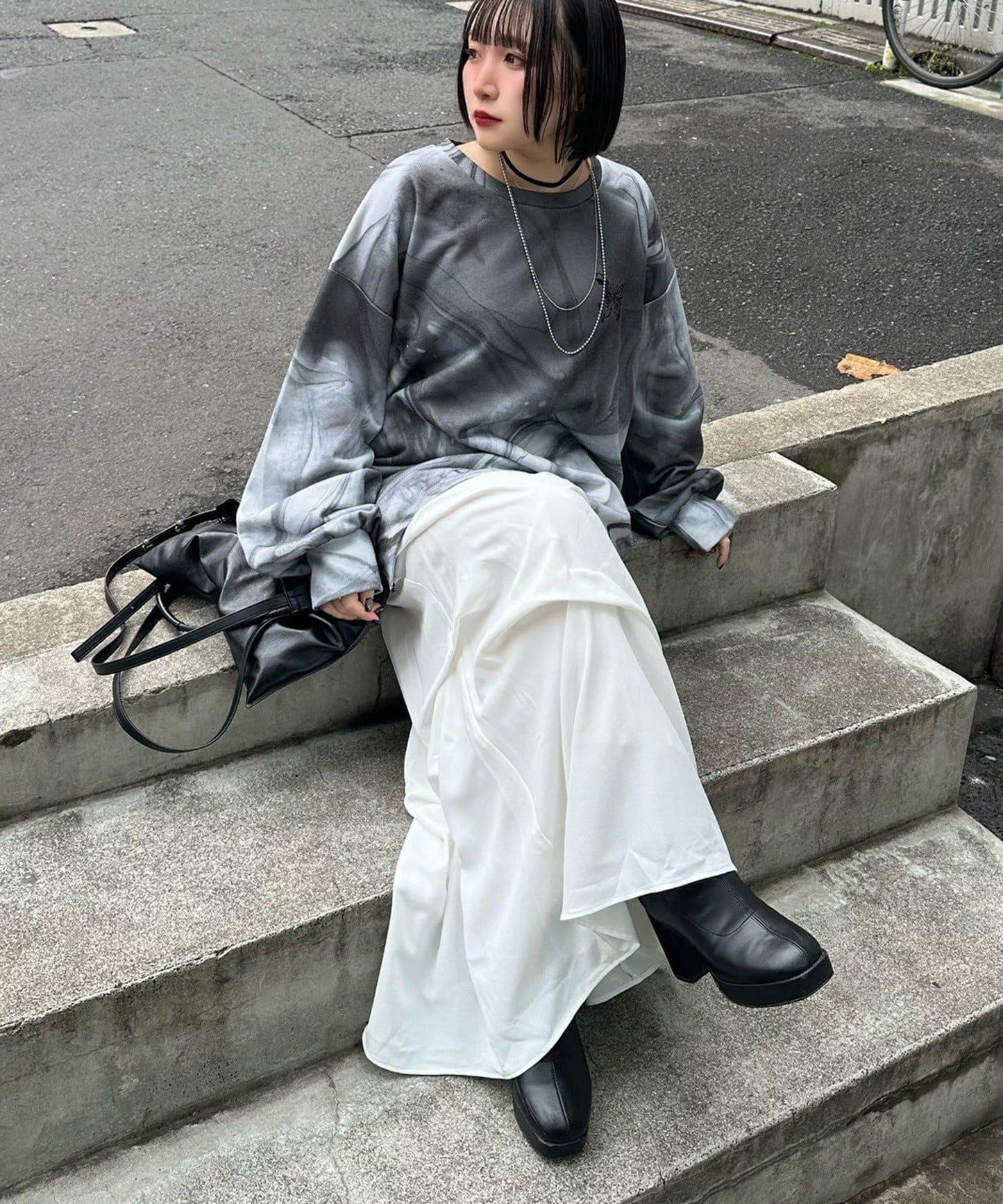 Mavie..7 打褶設計 長款半身裙